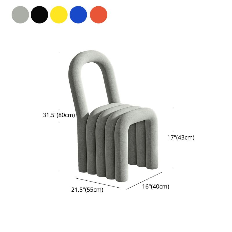 Contemporary Open Back Chair Velvet Dining Side Chair for Indoor