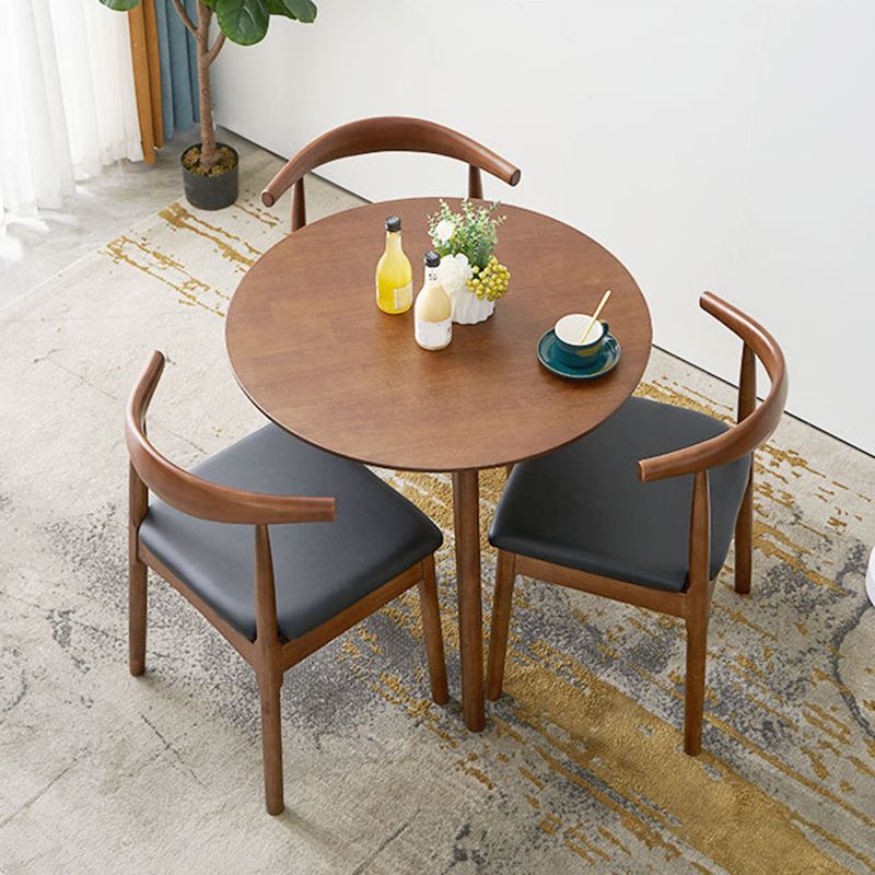 Rubberwood Solid Wood Dining Table Round Dining Table for Dining Room