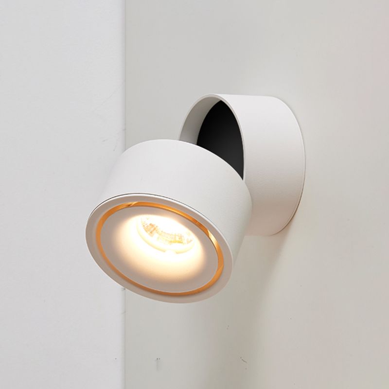 Modern Simple Aluminum Wall Light Cylinder Shape Rotatable Wall Lamp for Living Room