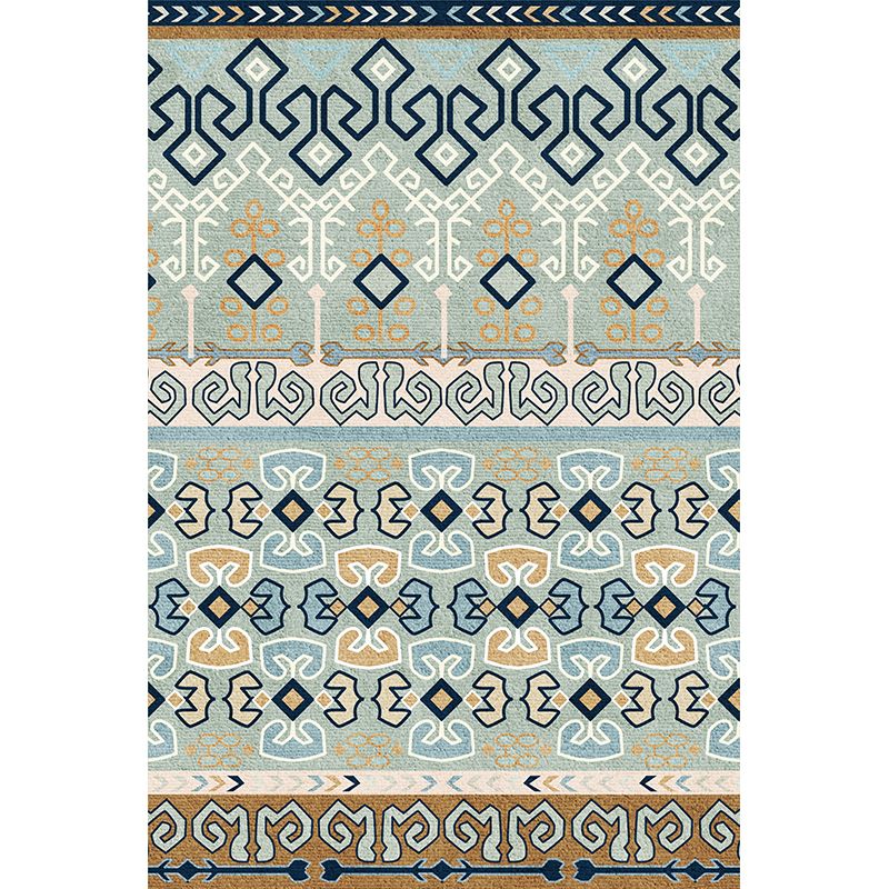 Multicolor Bohemian Area Carpet Polyester Tribal Classicism Indoor Rug Anti-Slip Backing Carpet for Living Room