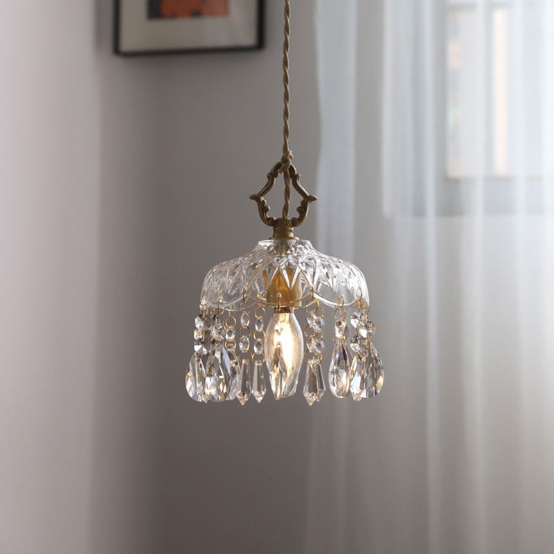 Modern Style Pendant Light 1 Light Minimalism Glass Hanging Light for Bedside