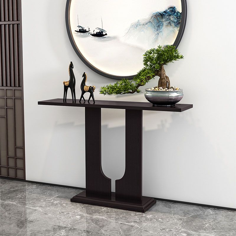 12" W Rectangle Console Table Pine Mid-Century Modern Accent Table for Hall