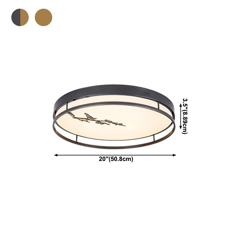 Lámpara empotrada de forma redonda Lámpara de techo empotrada de metal moderno con 1 luz en negro