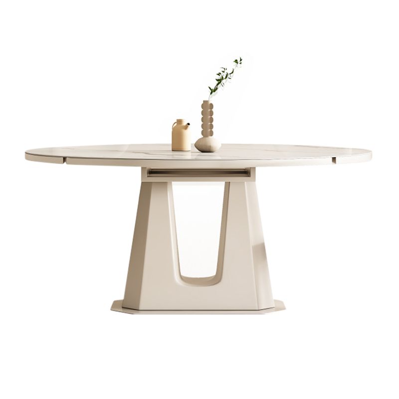 5/7/9/11 Pieces Sintered Stone Top White Round Dining Set for Home
