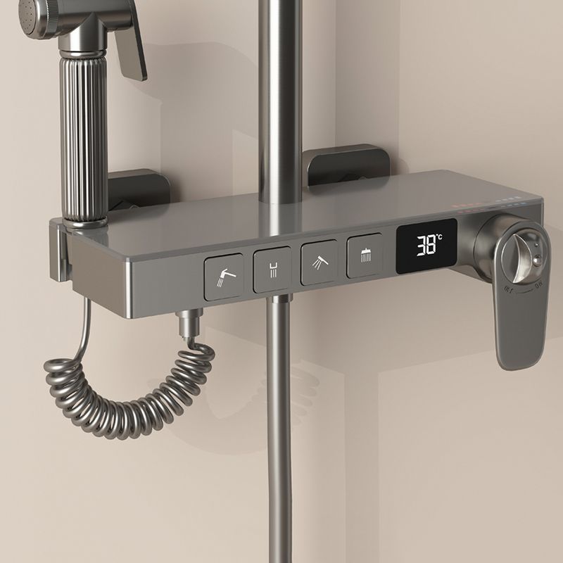 Brass Circular Shower Combo Wall Mounted Shower Set with 2 Shower Heads