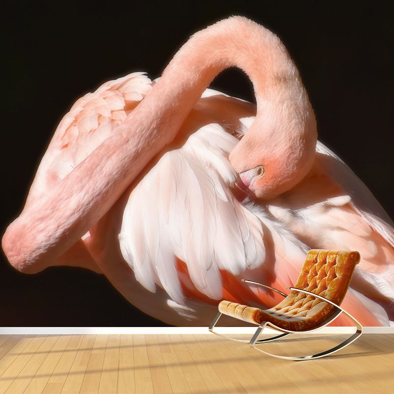 Photography Flamingo Mural Wall Decor Mildew Resistant Wall Mural for Decoration