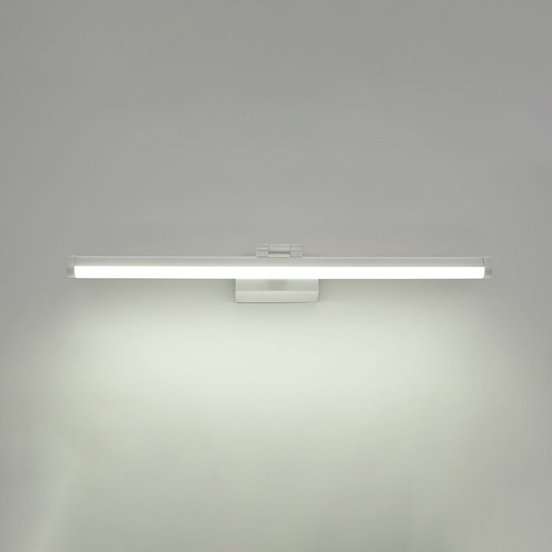 1-Light Linear Wall Sconce Modern Simple Style Mirror Wall Lighting in White