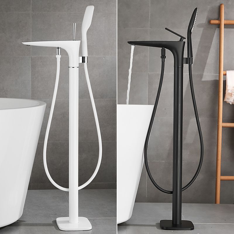 Floor Mount Bathroom Faucet Solid Color Low Arc Freestanding Tub Faucet