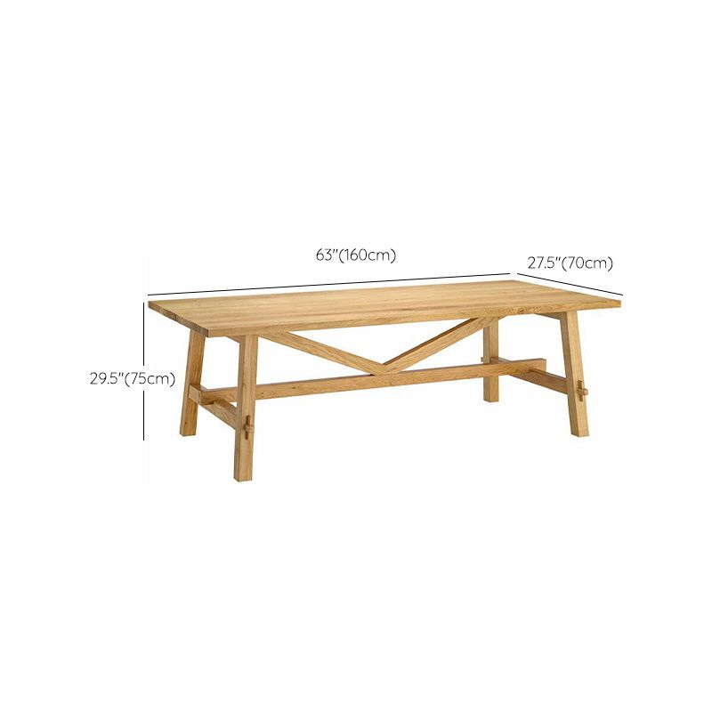 Glam Style Wooden Dining Table Rectangle Table with Wood Legs for Home Use