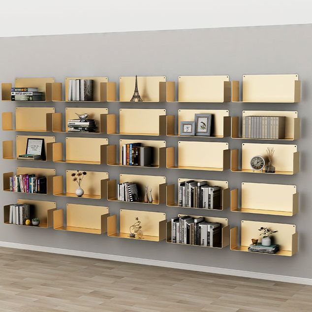 Closed Back Bookcase Metal Horizontal Bookshelf for Study Room