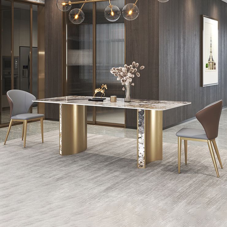 Luxurious Sintered Stone Top Dining Set Rectangle 1/3/4/5/7 Pieces Dining Room Table Set