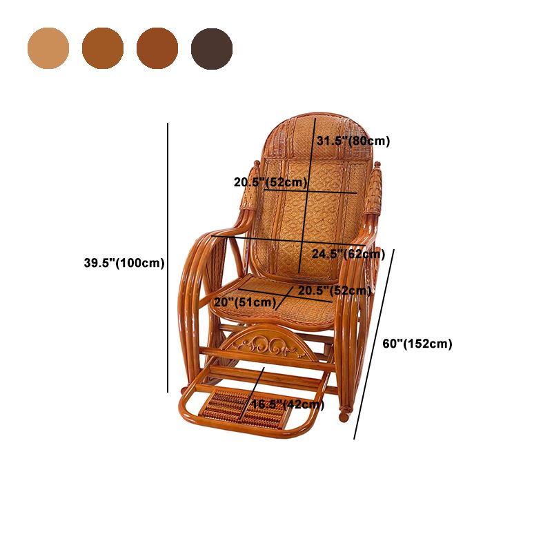 Traditional Wicker Rocking Chair in Borwn Rocker Chair for Living Room