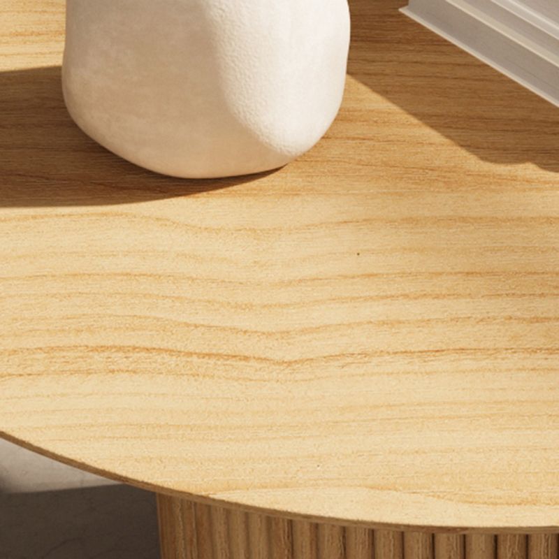 16.5" Tall Pedestal End Table Ashwood/Pine Round Side End Table