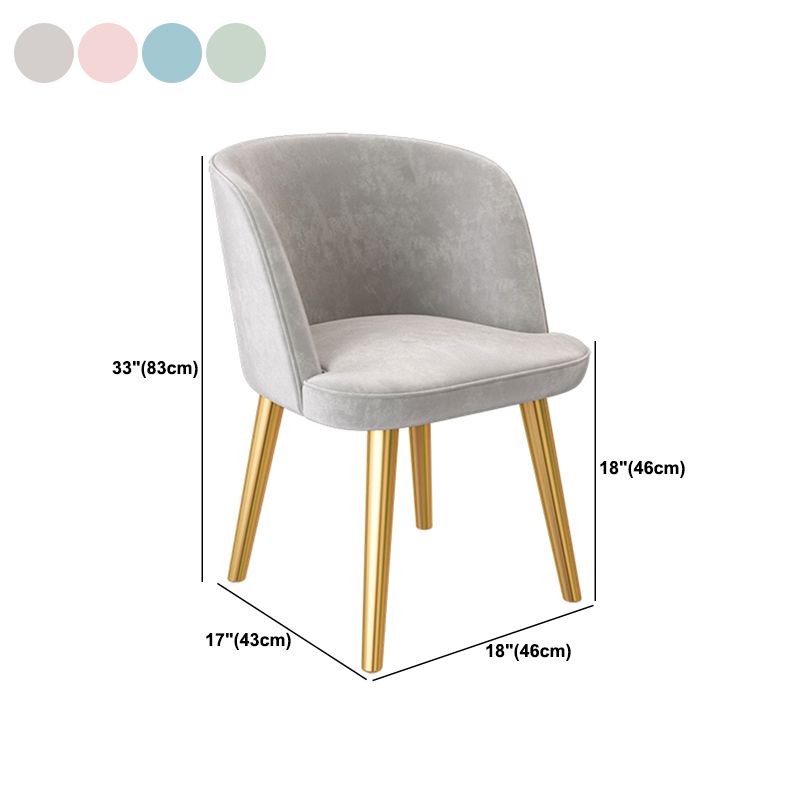 Glam Style Dining Chair Upholstered Dining Side Chair with Metal Legs