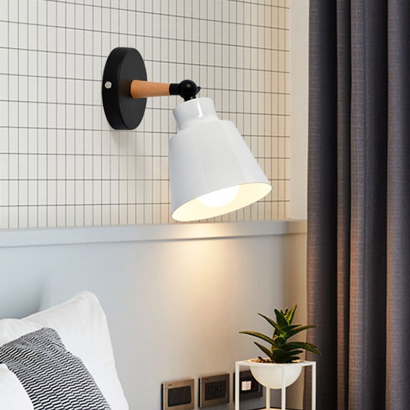 Contemporary Wood Wall Light Macaron Lighting for Living Room