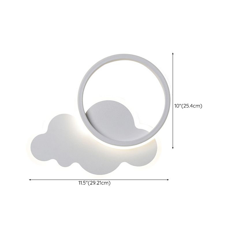 Single White Modernism Wall Mounted Sconce LED Statement Wall Light