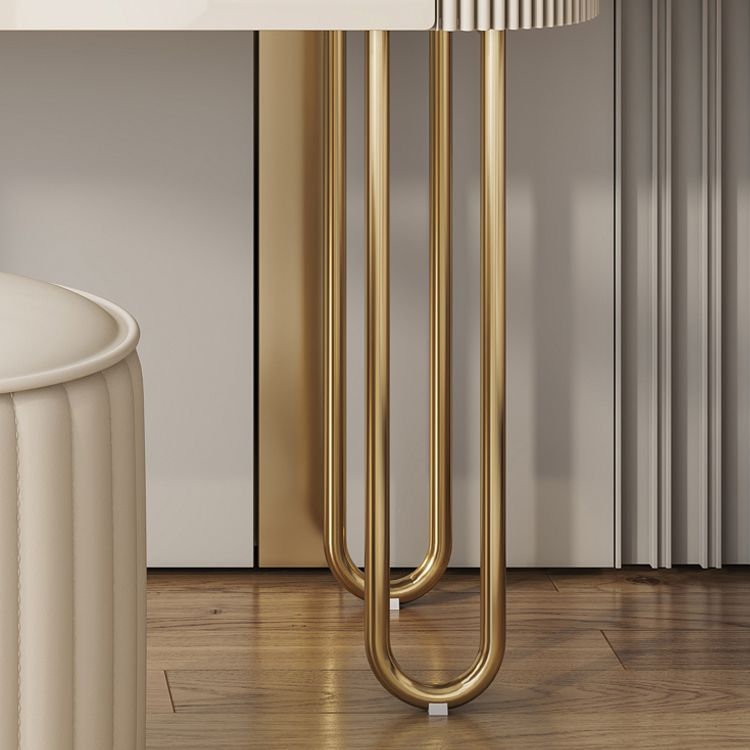 Glam Slate Top Make-up Vanity Wooden 5-Drawers Vanity Dressing Table