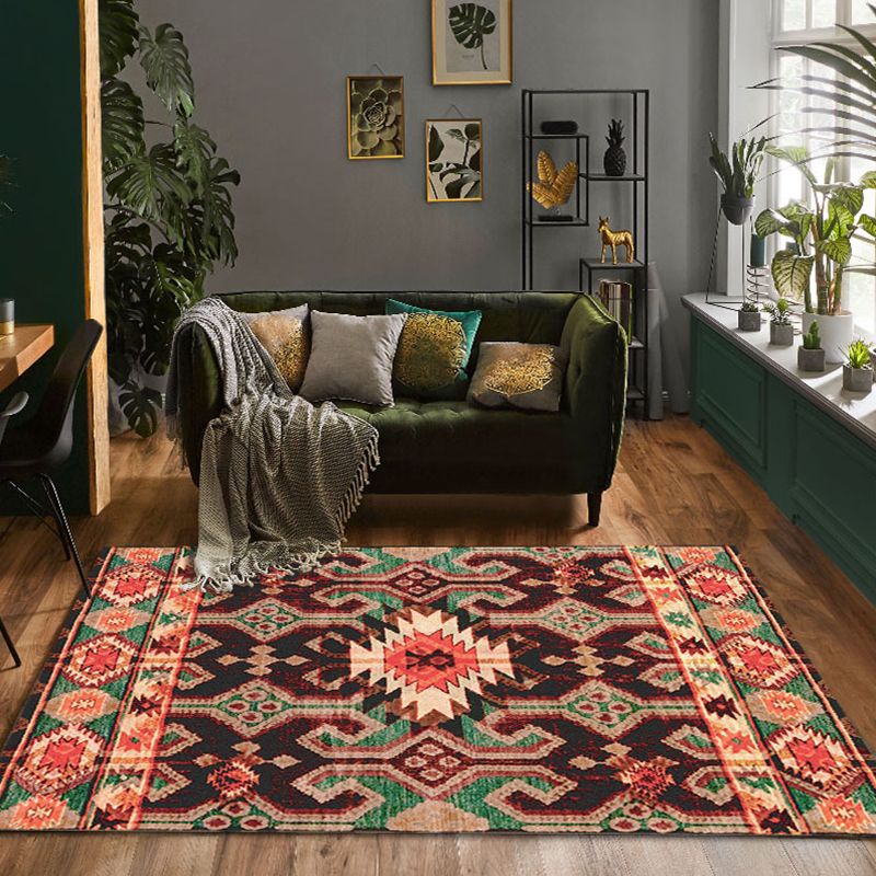 Brown Modern Rug Polyester Graphic Indoor Rug Tear Resistant Rug for Living Room