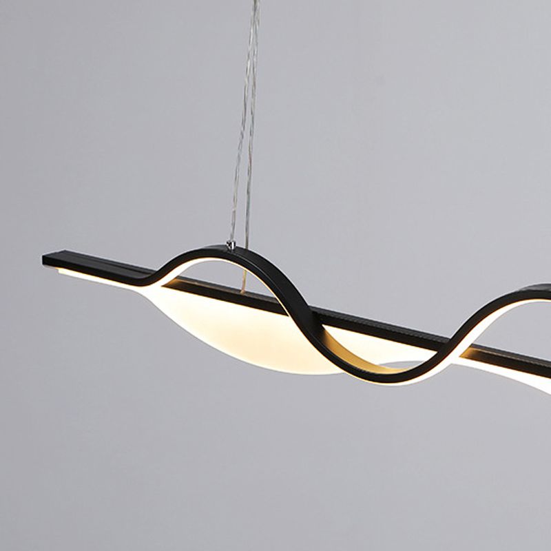 Contemporary LED Ceiling Light Golden/Black Kitchen Island Lighting for Foyer