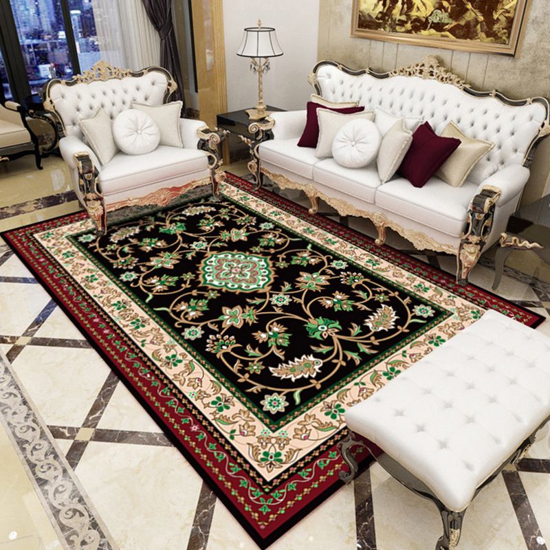 Tapis marocain impérial, imprimé multicolore, avec envers antidérapant, lavable, respectueux des animaux de compagnie, pour le salon