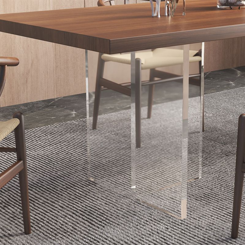 Modern Pine Wood Dining Set 1/4/6/7 Pieces Brown Dinette Set with Chairs