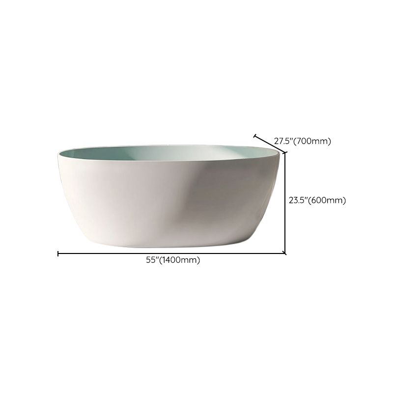 Modern Style Freestanding Bathtub Single Oval Acrylic Bathtub for Bathroom