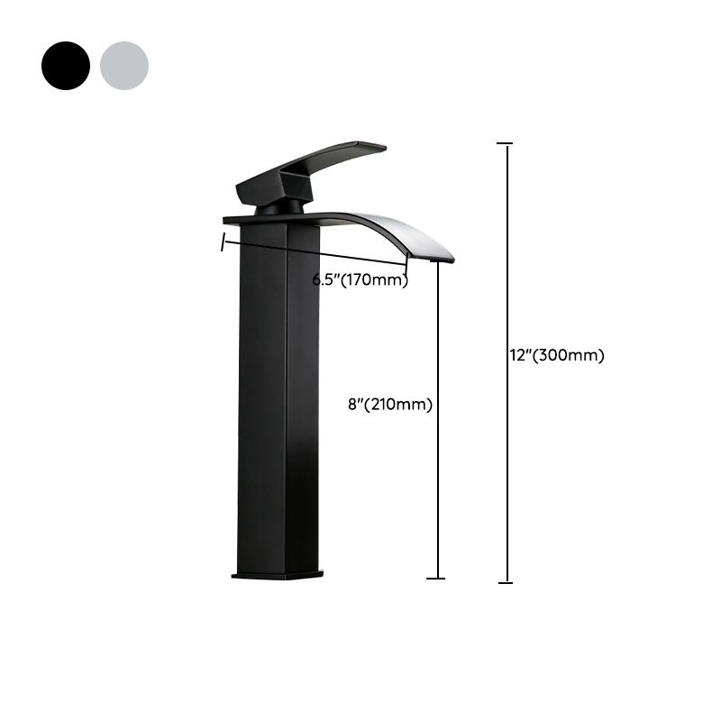 American Style 1 Handle Waterfall Basin Faucet, Bathroom Water Sink Faucet with Drain