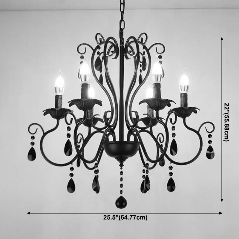 Traditional Hanging Chandelier Wrought Iron Ceiling Hanging Light Fixture