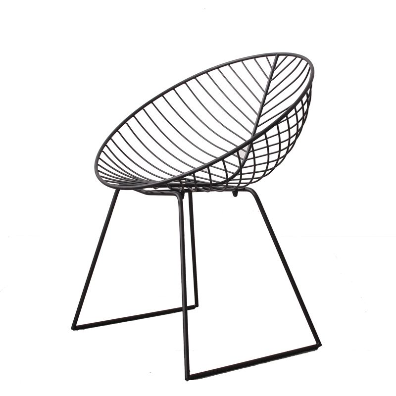 Sillas de comedor sin brazos de estilo industrial, sillas laterales con patas de metal