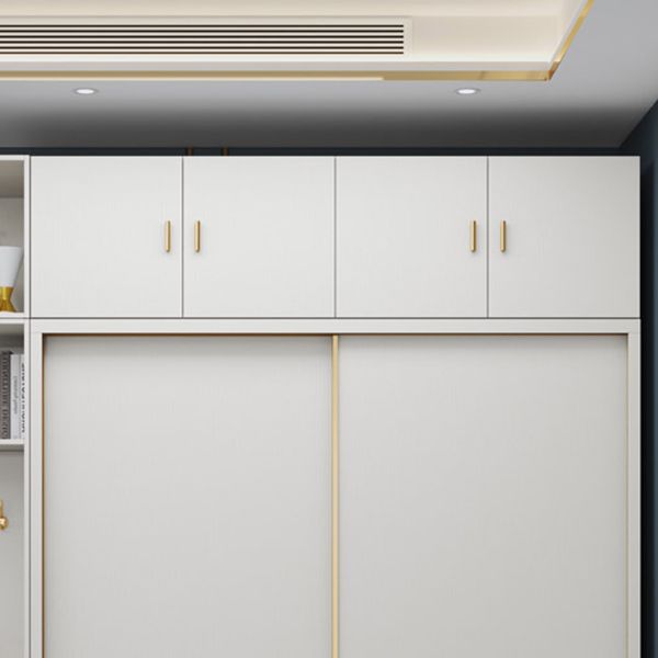 Manufactured Wood White Storage Cabinet with Sliding Door Modern Cabinet with Drawers