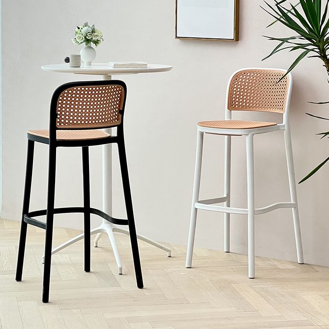 Plastic Stackable Bar Stool Modern Backrest Bar Stools for Dining Room