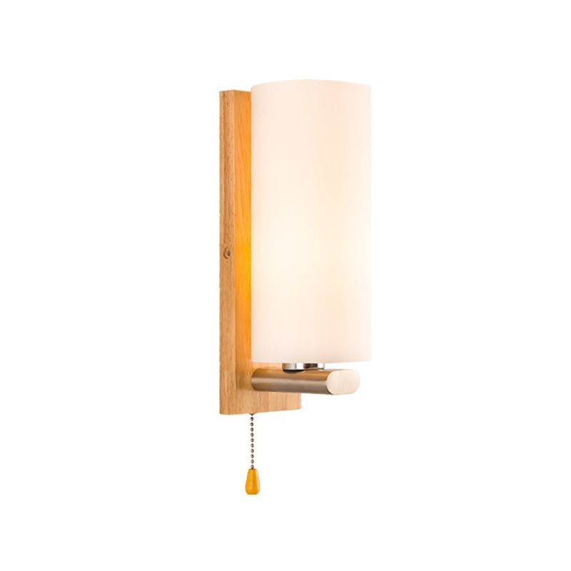 Cylinder Wall Lighting Fixtures Modern Style Wood 1 Light Wall Lighting
