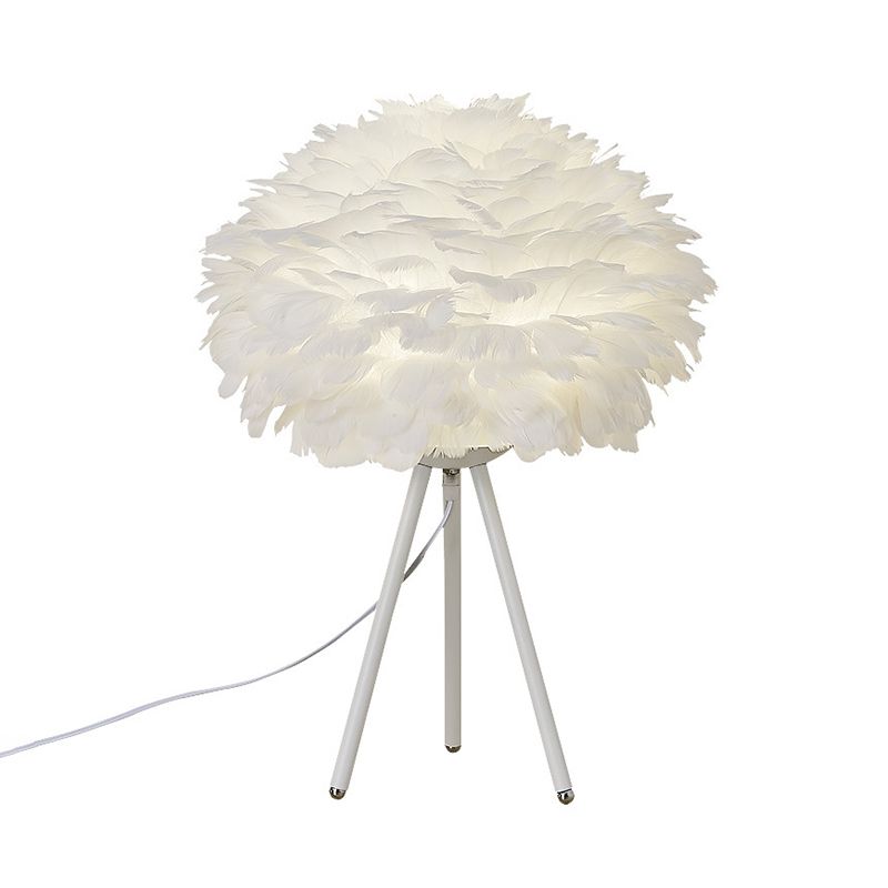Minimalistische bolvormige nachtlampveer 1-hoofdlampje bijltafel Licht met statief