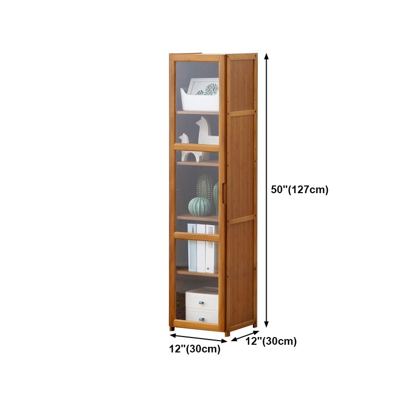 Vertical Standard Bookcase Contemporary Bamboo Closed Back Bookcase for Home Office