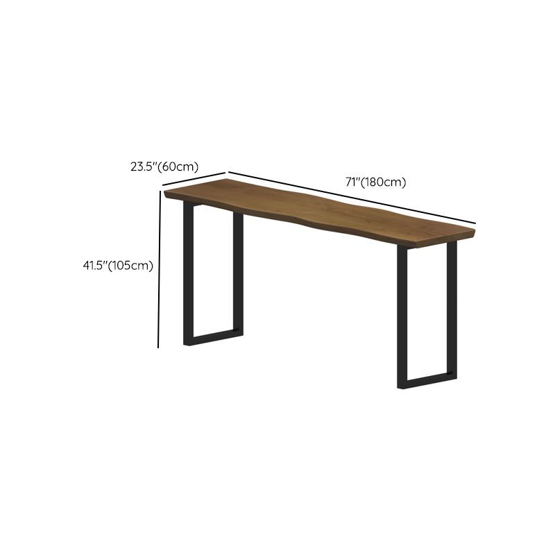Industrial Bar Height Table Solid Wood Top Bistro Bar Table with Sled Base