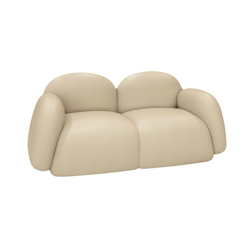 Faux Leather Modern Sofa 28.35" High Tight Back 2-seat Loveseat