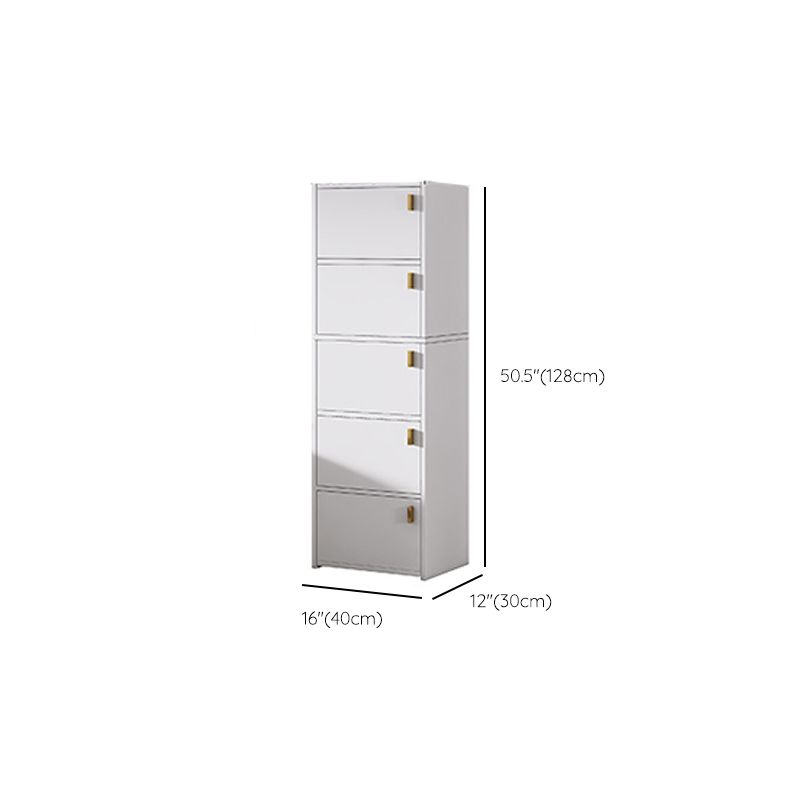 Modern Rectangle Chest White Wood Storage Cabinet with Drawer