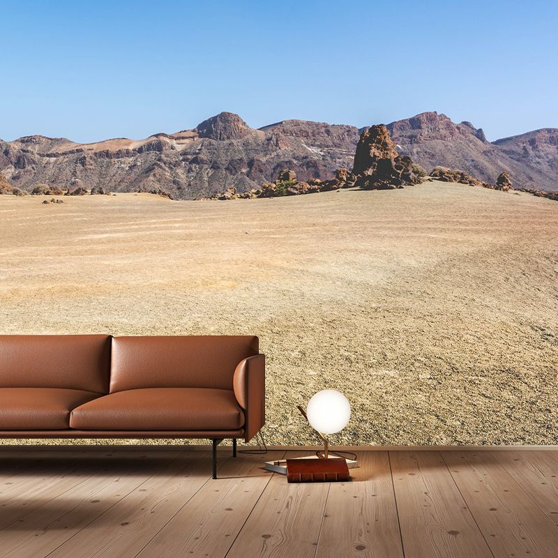 Desert Mural Wallpaper Horizontal Photography Style for Sitting Room Decor