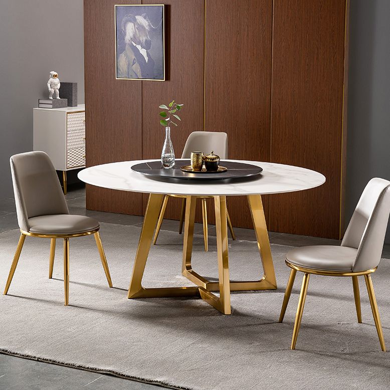 1/4/5/7 Pieces Dining Chairs Set Round Sintered Stone Dining Table Set for Home Use