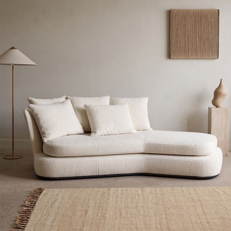 French Country Flared Arms Chaise, One Armed Accent Chair for Living Room