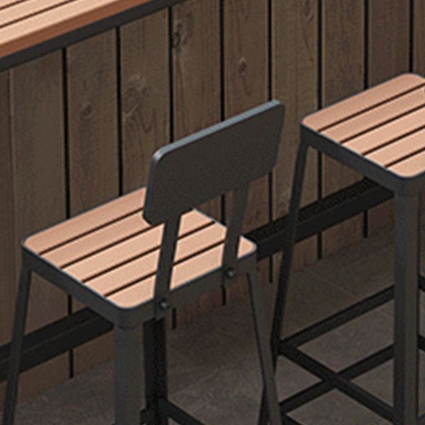 Modern 1/2/5 Pieces Reclaimed Wood Bar Table Set Fixed Table Counter Table for Dining Room