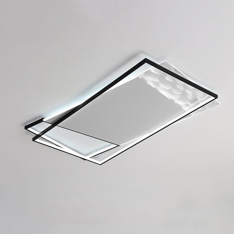 LED Flush Light New Modern Aluminum Rectangular Ceiling Mount Lamp for Living Room