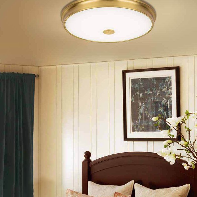 Rustic Simple Metal Flush Mount Ceiling Lamp Round Shape LED Flush Mount Lighting for Bedroom