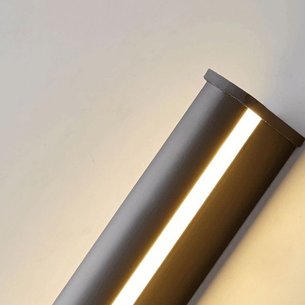 Linear Shape Metal Wall Light Modern Style 1 Light Wall Mounted Light in Black