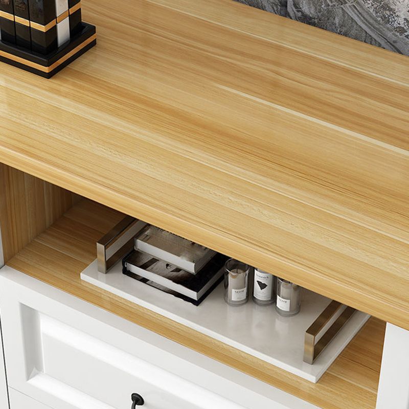 Scandinavian Style Wood 2-Door TV Stand TV Console with Shelf