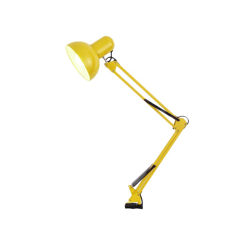 Modern Stylish 1 Bulb Desk Lamp with Metal Shade Black/White Adjustable Domed Reading Book Light for Bedroom