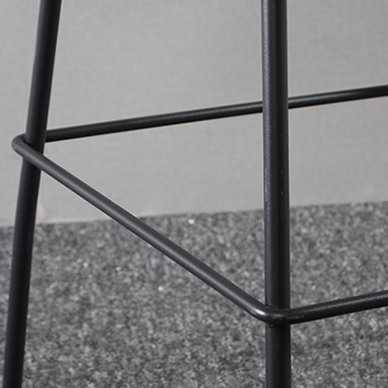 Metal Legs Bucket Bar Stool Industrial Faux Leather Armless Counter Stool