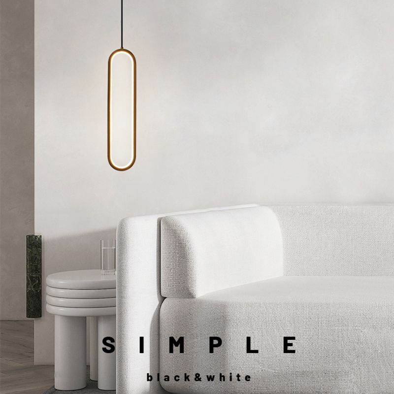 Metal Oval Shade Wall Sconce Modern Style Single Light Wall Mount Lighting in Black
