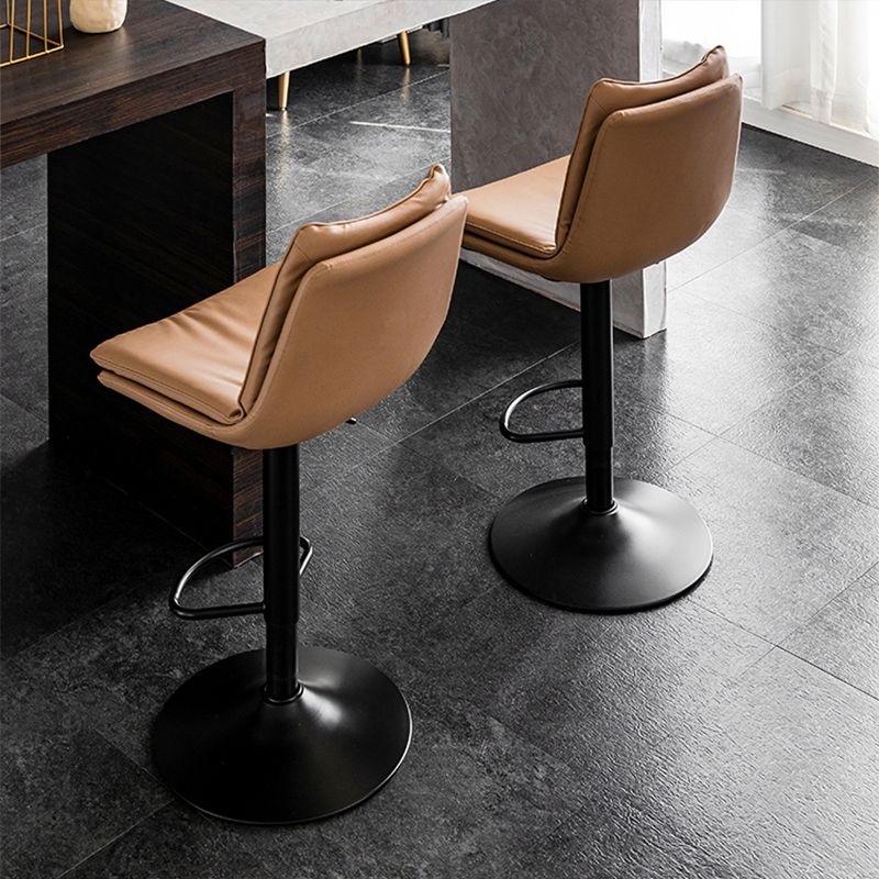 Contemporary Swivel Adjustable Height Barstool Indoor Bar Stool with Low Back