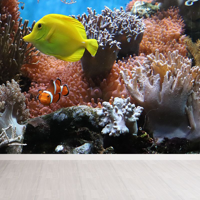 Tropical Seabed Mural Photography Style Full Size Wall Decoration for Living Room
